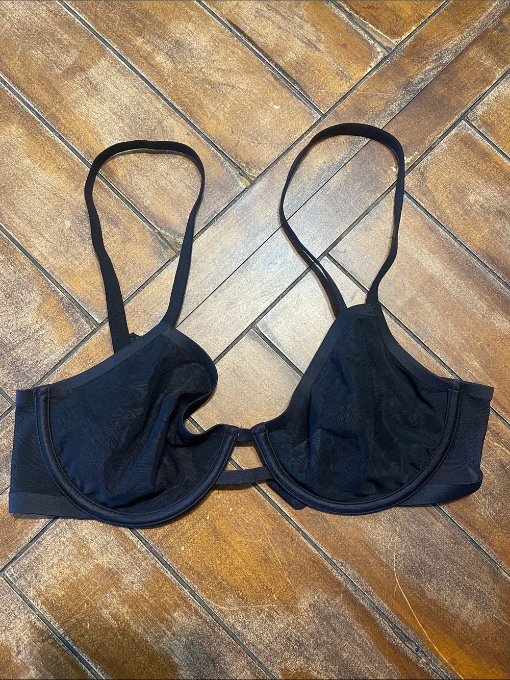 Auden Black Sheer Underwire Bra